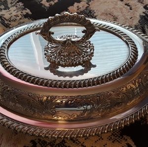 Vintage serving dish, silver plated casserole dish